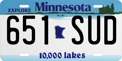 MN license plate 651SUD