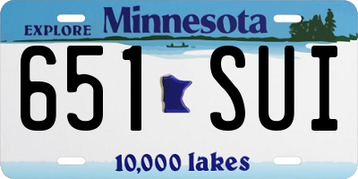 MN license plate 651SUI