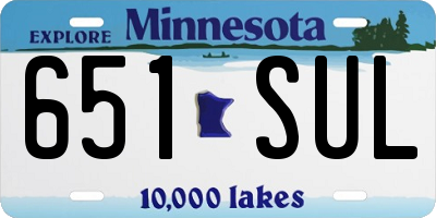 MN license plate 651SUL