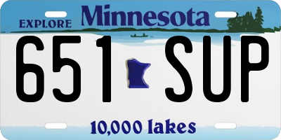 MN license plate 651SUP