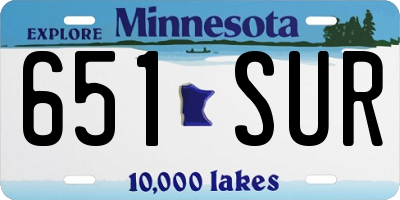 MN license plate 651SUR