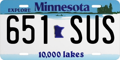 MN license plate 651SUS