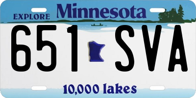 MN license plate 651SVA