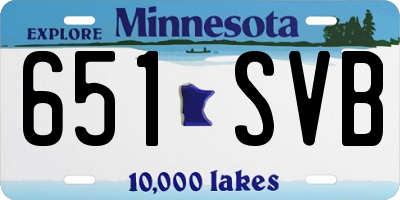 MN license plate 651SVB