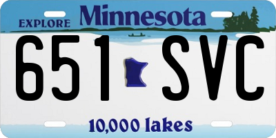 MN license plate 651SVC