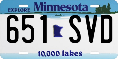 MN license plate 651SVD