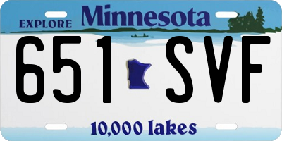 MN license plate 651SVF