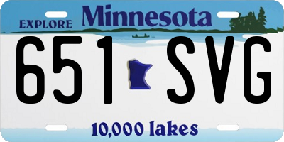 MN license plate 651SVG