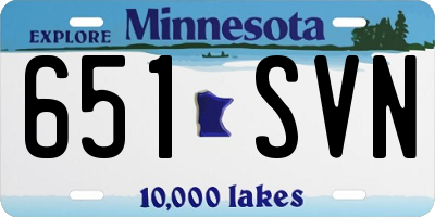 MN license plate 651SVN