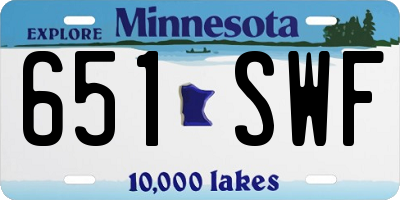 MN license plate 651SWF