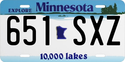 MN license plate 651SXZ