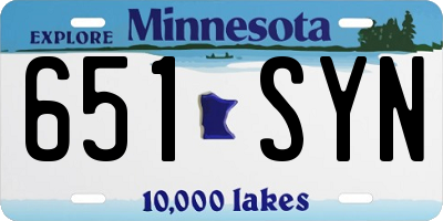 MN license plate 651SYN