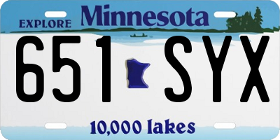 MN license plate 651SYX