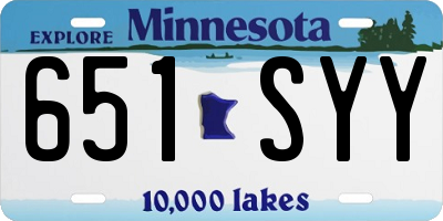 MN license plate 651SYY