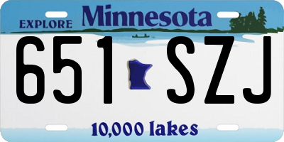 MN license plate 651SZJ