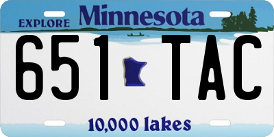 MN license plate 651TAC