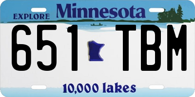 MN license plate 651TBM