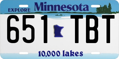 MN license plate 651TBT
