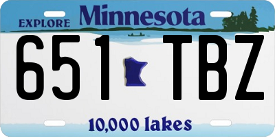MN license plate 651TBZ