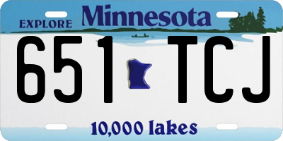MN license plate 651TCJ
