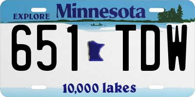 MN license plate 651TDW