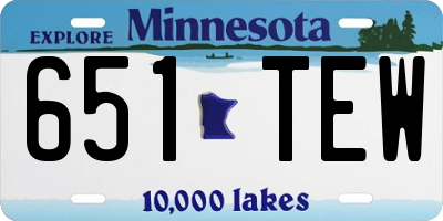 MN license plate 651TEW