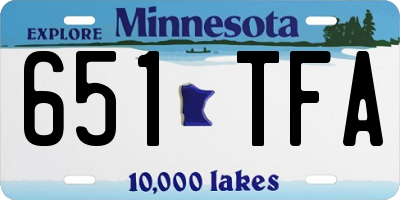 MN license plate 651TFA