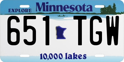 MN license plate 651TGW