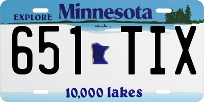 MN license plate 651TIX