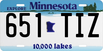 MN license plate 651TIZ