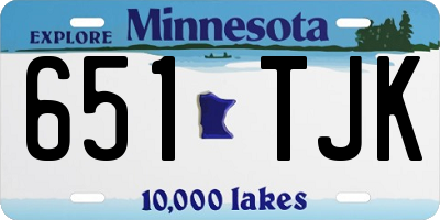 MN license plate 651TJK