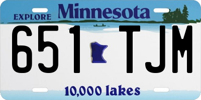MN license plate 651TJM
