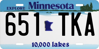 MN license plate 651TKA
