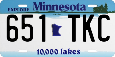 MN license plate 651TKC