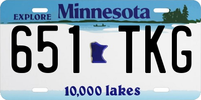 MN license plate 651TKG