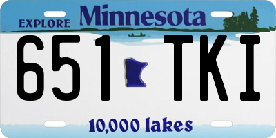 MN license plate 651TKI
