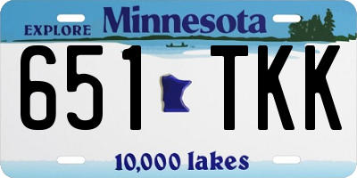 MN license plate 651TKK