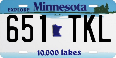 MN license plate 651TKL