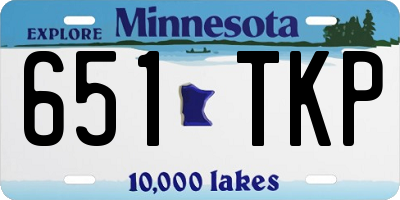MN license plate 651TKP