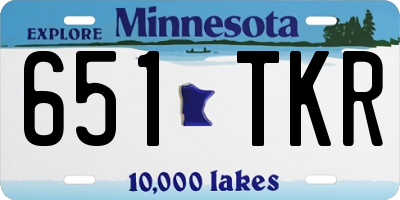 MN license plate 651TKR