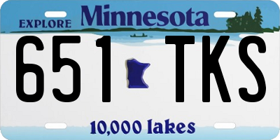 MN license plate 651TKS