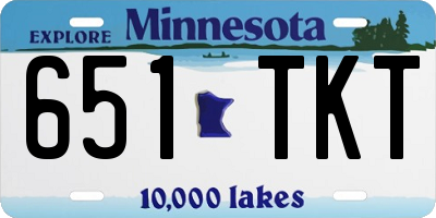 MN license plate 651TKT