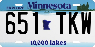 MN license plate 651TKW