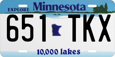 MN license plate 651TKX