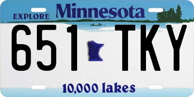 MN license plate 651TKY