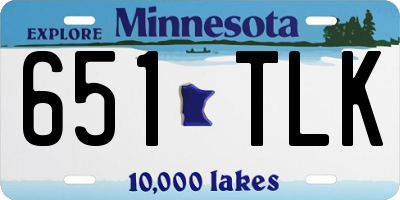 MN license plate 651TLK