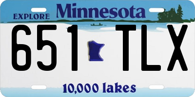 MN license plate 651TLX