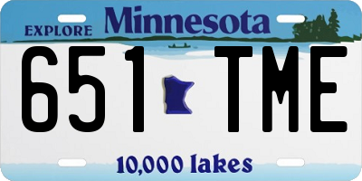MN license plate 651TME