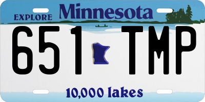 MN license plate 651TMP