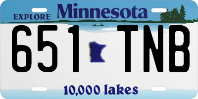 MN license plate 651TNB